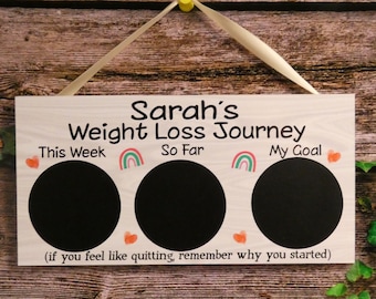 Personalised Diet Plaque Gift Weight Loss Best Friendship Loss Tracker Chalkboard Sign Watchers Slimming Progress Sign Present