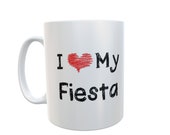Fiesta Mug Gift I Love Heart My - Novelty Cute Ford Car Owner Driver Ceramic Cup for Men and Women