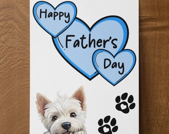 Westie Father's Day Card - Nice Cute Fun Pet Dog Puppy Owner Novelty Greeting Card