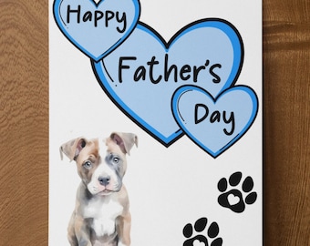 Staffy Father's Day Card - Nice Cute Fun Pet Dog Puppy Owner Novelty Greeting Card