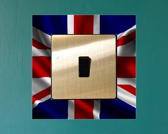 Union Jack Pattern Electrical Light Switch Surround Printed Vinyl British UK Flag Sticker Decal