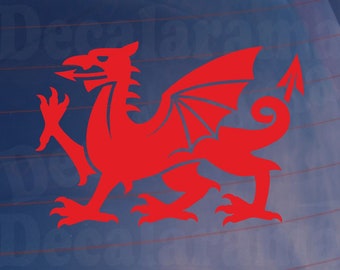 Welsh Dragon Euro Oval Sticker Outdoor Grade Vinyl Blue Plate Castle Graphics 