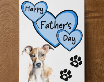 Whippet Father's Day Card - Nice Cute Fun Pet Dog Puppy Owner Novelty Greeting Card