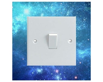 Blue Space Pattern Electrical Light Switch Surround Printed Vinyl Sticker Decal