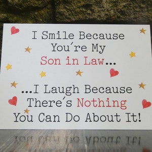 Son in Law Birthday Card I Smile I Laugh Because There's Nothing You ...