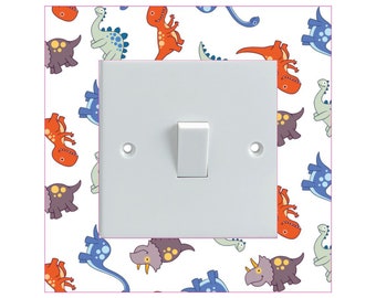 Dinosaur Pattern Electrical Light Switch Surround Printed Vinyl Sticker Decal