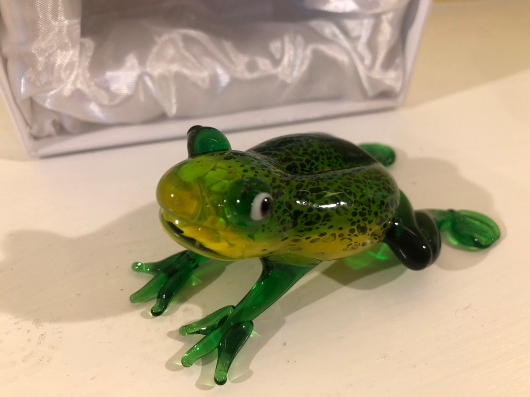 Objets D'art Miniature Glass Frog - Etsy UK