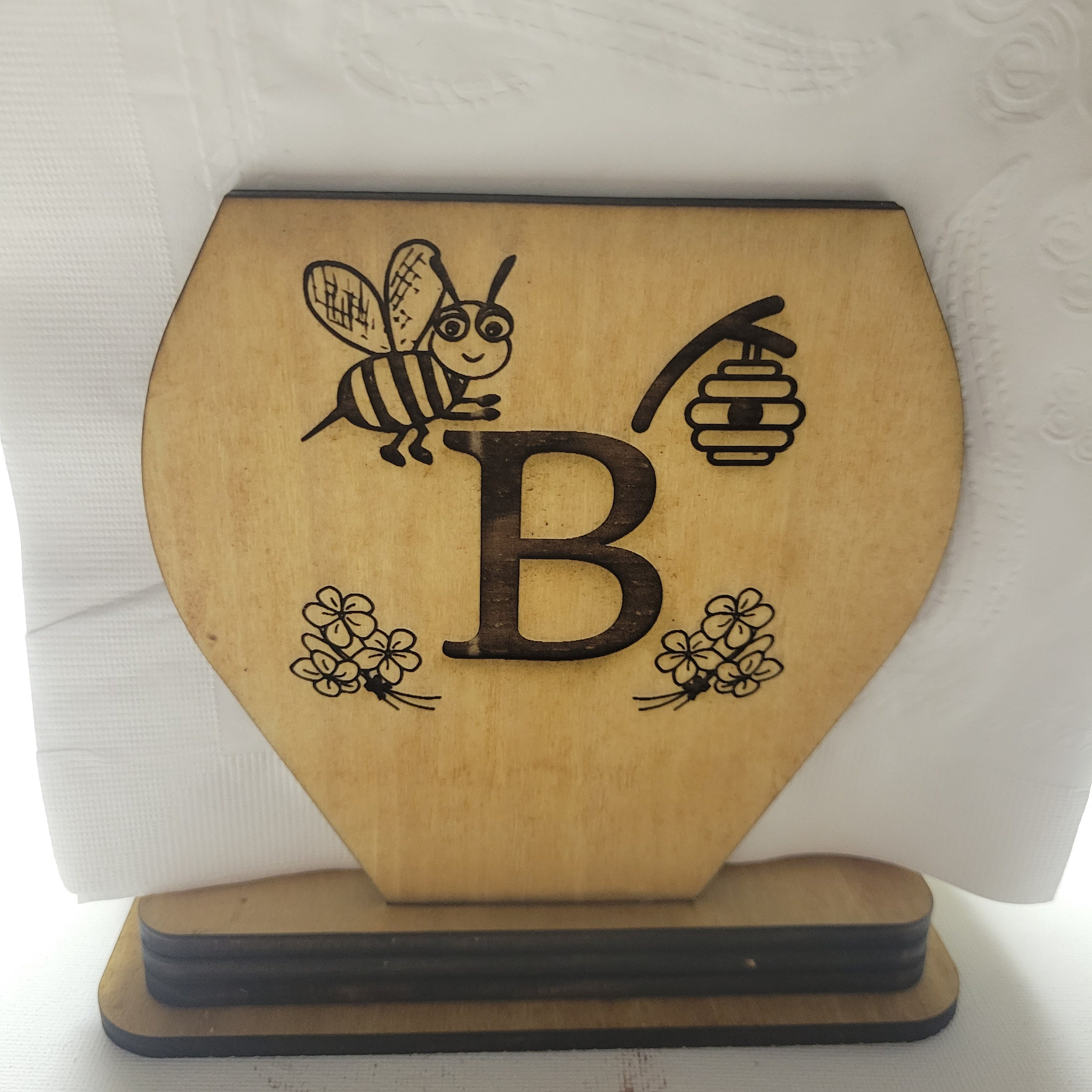 Bee Napkin Holder/ Wood Holder/ Table Napkin Holder/ Kitchen Napkin