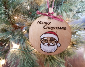 Santa Ornament / Personalized Ornament / Wood Ornament / Christmas Ornament
