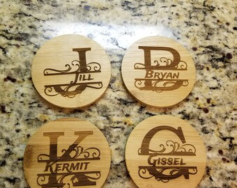 Monogram Drink Coasters / Coaster Set / Personalized Coasters