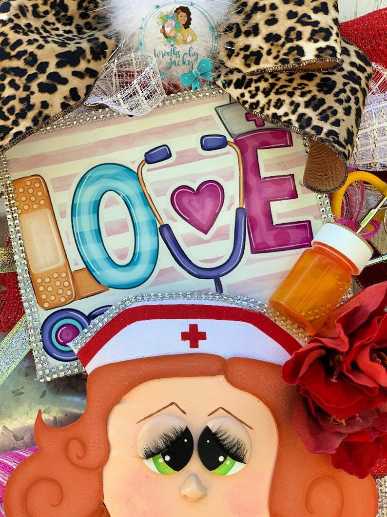 Nurse Wreath Nurse Decor Front Door Wreath School Nurse Etsy