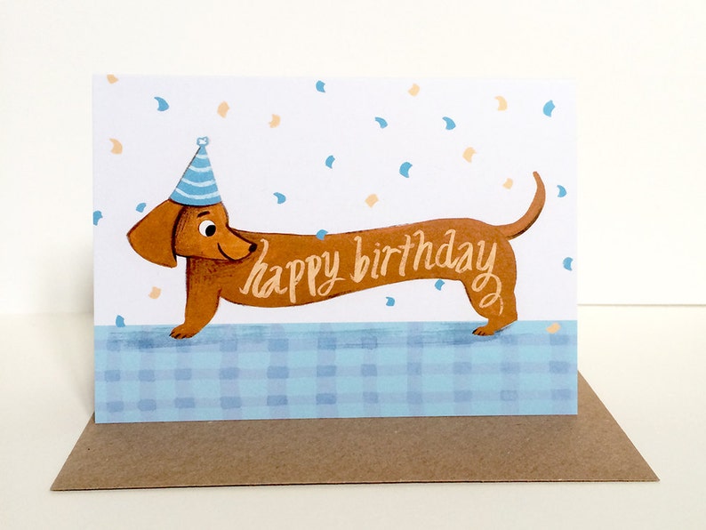 Sausage Dog Birthday Card Dachshund Card Dog lover Best Etsy