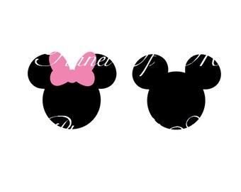 Mickey Mouse SVG File, Minnie Svg, Vinyl Cutting File, Minnie DXF File, Mickey Silhouette, Disney SVG, Digital File, Cricut, Disney Dxf