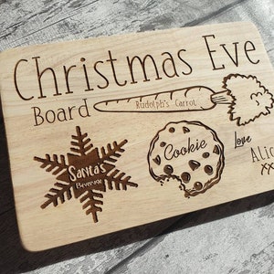 Personalised Christmas eve wooden plate board. Snacks for santa and rudolf for the night before Christmas // Christmas 2021 image 4