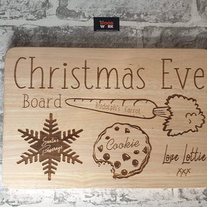 Personalised Christmas eve wooden plate board. Snacks for santa and rudolf for the night before Christmas // Christmas 2021 image 7