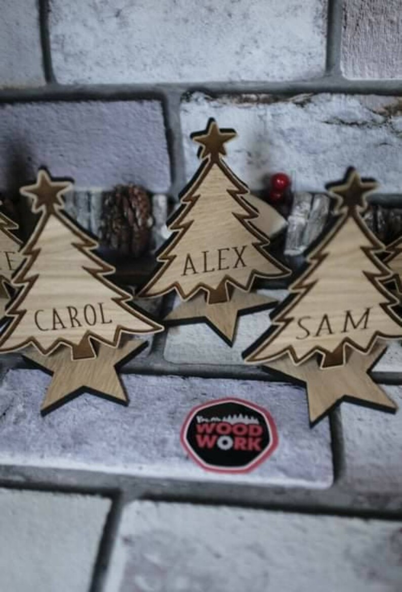 Wooden Christmas Tree Place Setting Personalised Table Etsy UK