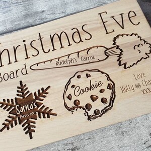 Personalised Christmas eve wooden plate board. Snacks for santa and rudolf for the night before Christmas // Christmas 2021 image 10