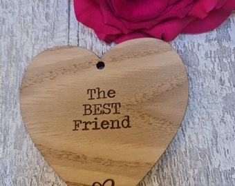 The best friend wooden hanging heart. Best friend gift