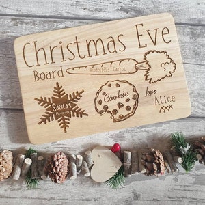 Personalised Christmas eve wooden plate board. Snacks for santa and rudolf for the night before Christmas // Christmas 2021 image 5