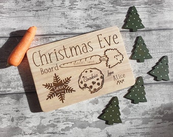 Personalised Christmas eve wooden plate board. Snacks for santa and rudolf for the night before Christmas // Christmas 2021