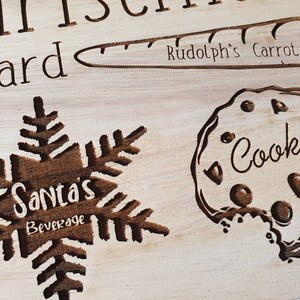 Personalised Christmas eve wooden plate board. Snacks for santa and rudolf for the night before Christmas // Christmas 2021 image 9