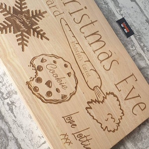 Personalised Christmas eve wooden plate board. Snacks for santa and rudolf for the night before Christmas // Christmas 2021 image 6