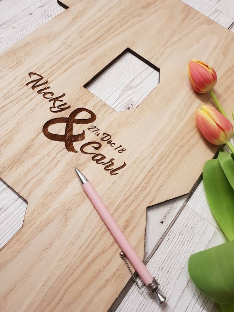 Wooden Alternative Large Letter Guest Book Etsy UK
