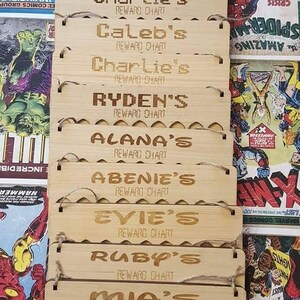 Wooden personalised reward chart, pocket money. Personalised & Holds pound coins image 6