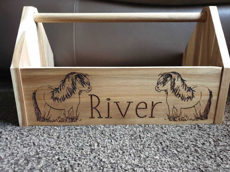 Wooden horse / pony grooming box personalised as you wish. Etsy