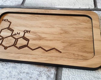 Standard THC molecule rolling tray. Tobacco  rolling tray