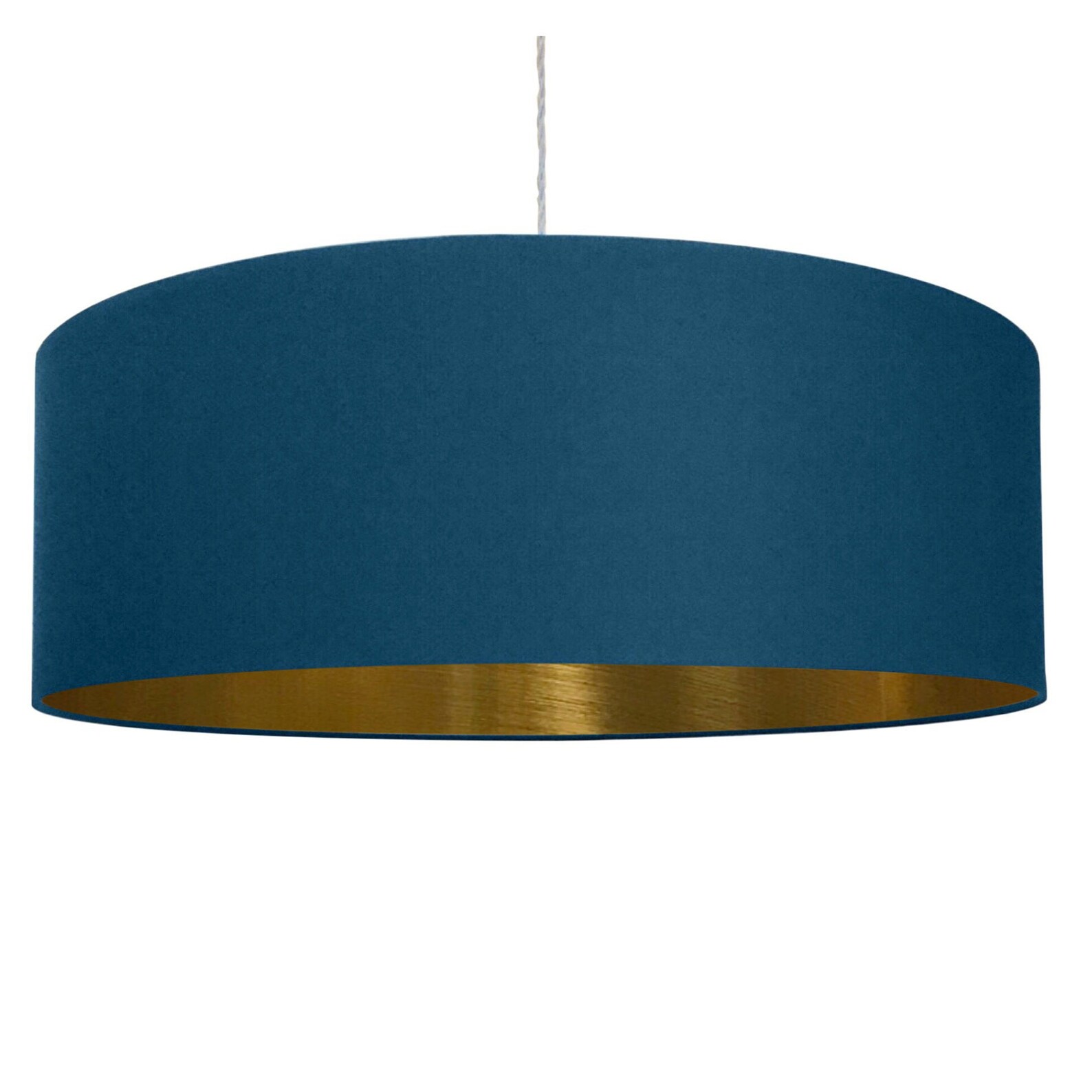 Teal Blue & Brushed Gold Lampshade Etsy UK