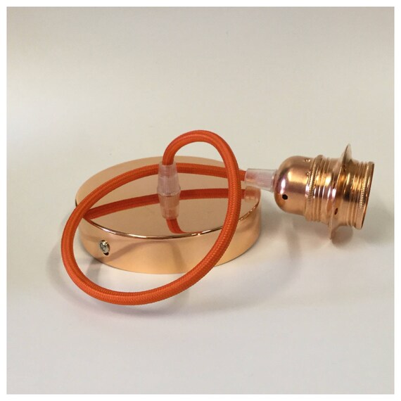 Copper Pendant Ceiling Rose Light Shade Fitting Braided Etsy
