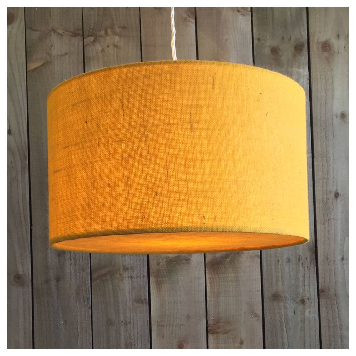 Extra Tall Yellow Hessian Conical Lamp Shade Etsy UK