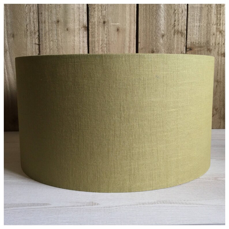 Olive Green 100 Linen Fabric Drum Lamp Shade / Various Sizes Etsy UK