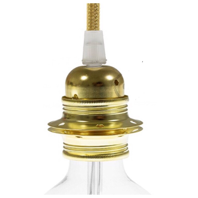 Brass Pendant Ceiling Rose Light Shade Fitting Braided Etsy