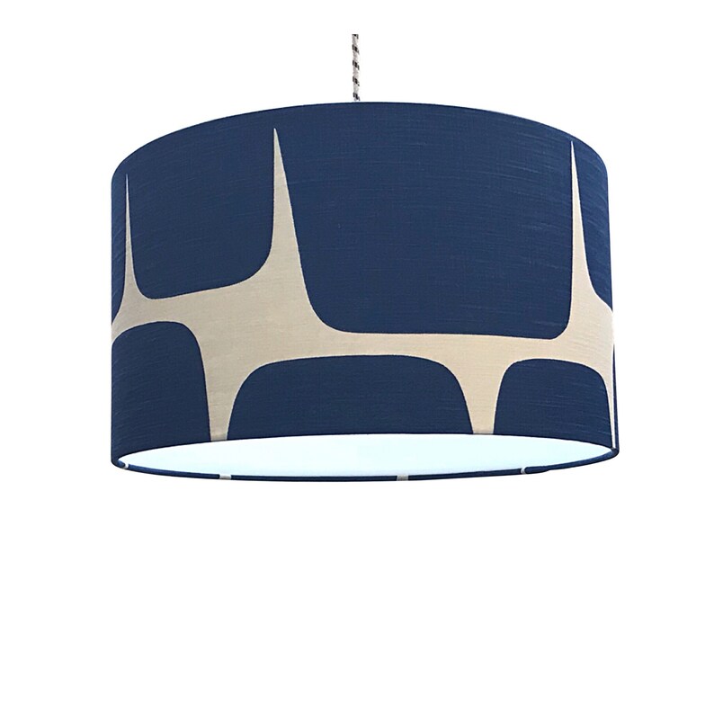 Scion Lohko Indigo & Jasmine Fabric Lightshade With Diffuser Etsy