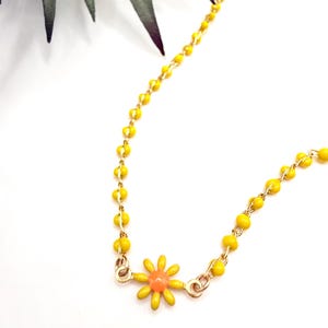 Beaded Necklace Choker Necklace Flower Necklace Goldfilled Necklace Beaded Jewelry Beaded Chain Beaded Choker