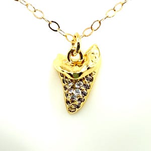 Shark Tooth Necklace Beach Necklace Pendant Necklace CZ Necklace Goldfilled Necklace Shark Tooth Goldfilled Jewelry Shark Tooth Jewelry