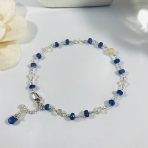 Tanzanite Bracelet Opal Bracelet Tanzanite Jewelry Opal Jewelry Sterling Silver Bracelet Gift for Her Gemstone Bracelet Gemstone Jewelry