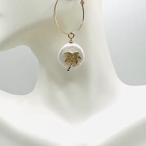 Pearl Dangle Earrings Coin Pearl Earrings Goldfilled Hoop Earrings Dangle Earrings Pearl Earrings Goldfilled Earrings Pearl Jewelry