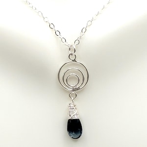 London Blue Topaz Teardrop Pendant Necklace: Sterling Silver, Gift Boxed