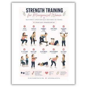Menopause Strength Training Plan for Women 40+, Dumbbell Exercises for Women, Gentle Home Workouts for Bone Health & Energy Set 1