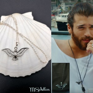 Erkenci Kus Can Yaman Divit Canem Sterling Silver Brass Albatros Bird Dangle Pendant Charm Ethnic Necklace // Turkish Dizi // Made in France