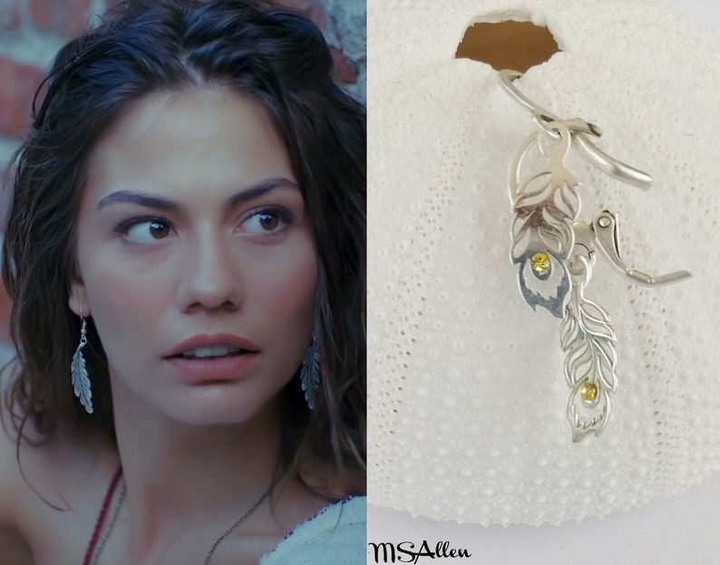 Erkenci Kus Sanem Copper Brass Hoop Spike Drop Statement Boho Ethnic Tribal Earrings Turkish Dizi Dangle Earrings Made In France