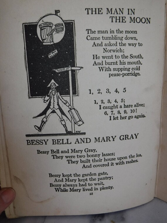 Vintage Childrens Book Mother Goose Nursery Rhymes Little Bo Etsy