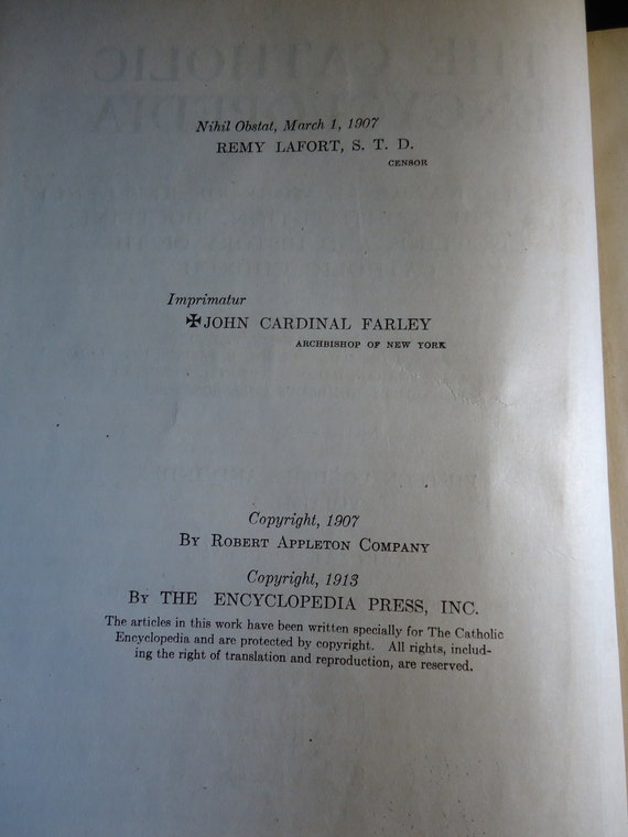 Vintage Book The Catholic Encyclopedia Vol I Special Edition Aachen Assize Of Clarendon An International Work Of Reference - 