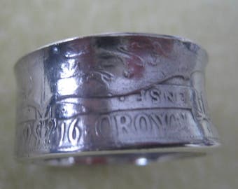 silver (925) half crown coin ring