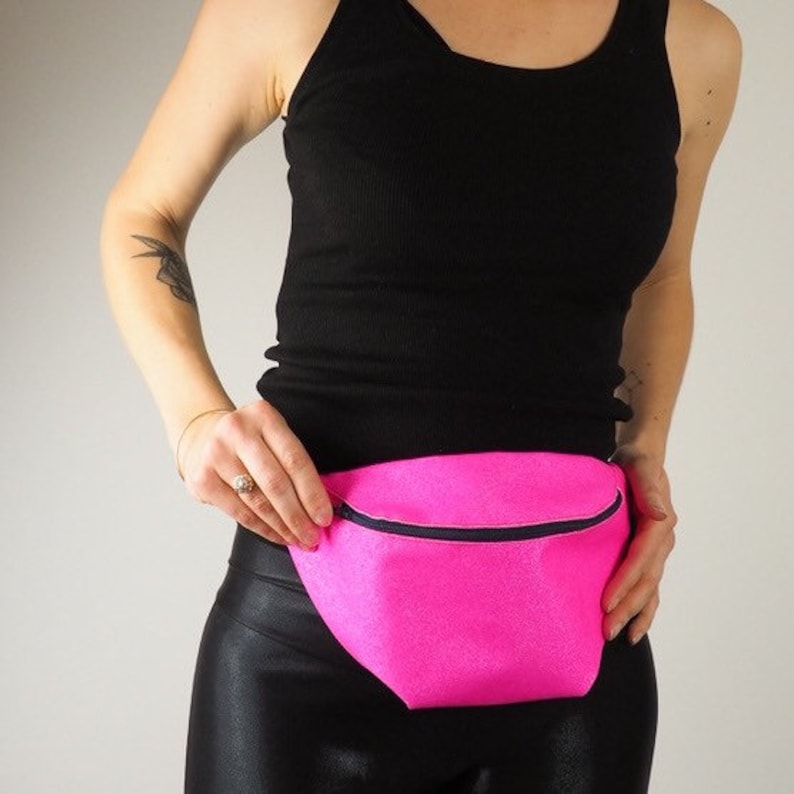 Neon pink contrast bumbag
