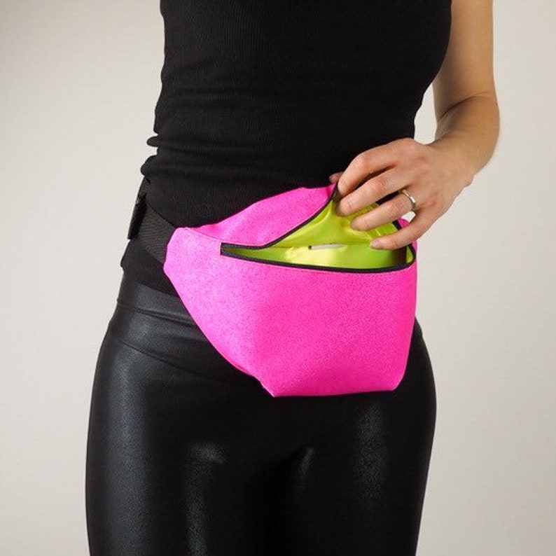 Neon pink contrast bumbag