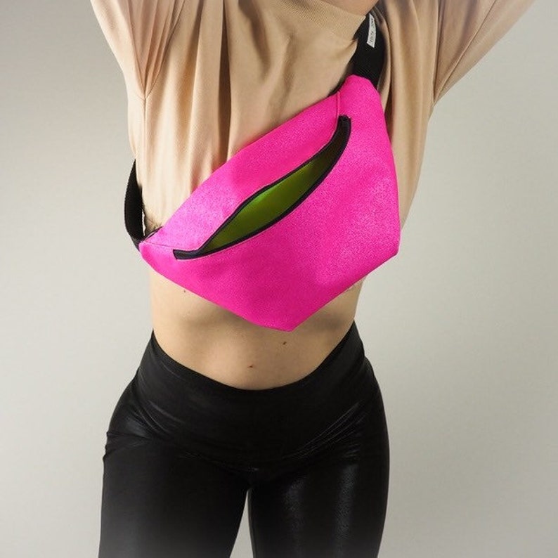 Neon pink contrast bumbag